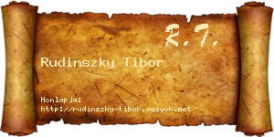 Rudinszky Tibor névjegykártya